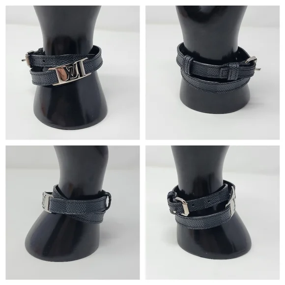 LOUIS VUITTON Damier Graphite Sign It Bracelet Sz 7.25 (19)